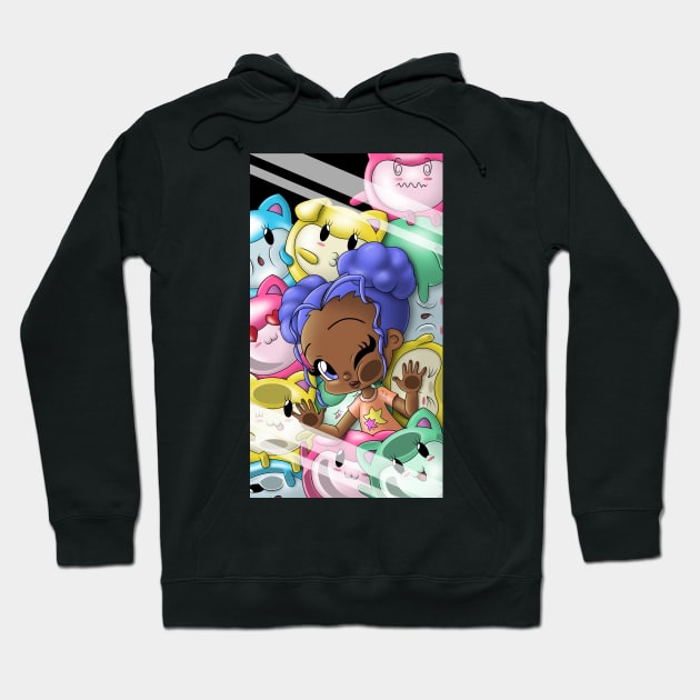 African American Girl and Cats Hoodie by treasured-gift